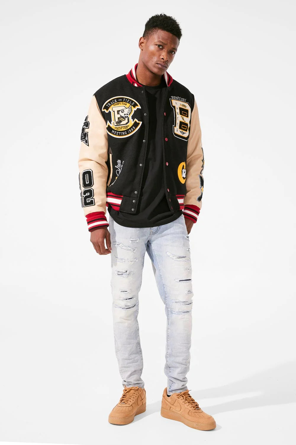 Varsity track jacket hot sale